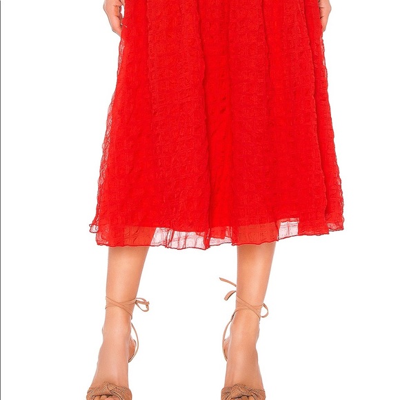 NWT L’Academie Jacques Red Midi Skirt Large L - Picture 7 of 7